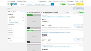 Want to create new account in All Quikr