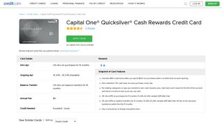 Capital One Quicksilver Cash Rewards Credit Card - Credit.com