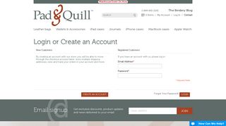 Log In - Pad & Quill