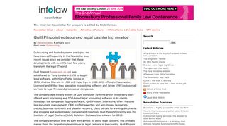 Quill Pinpoint outsourced legal cashiering service - Internet Newsletter ...