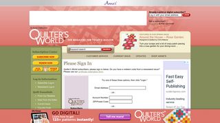 Quilter's World Magazine Subscriber Log-in