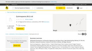 Quinnspares (N.I) Ltd, Londonderry | Electrical Appliances Retailers ...