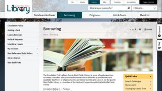Borrowing - Quinte West Library