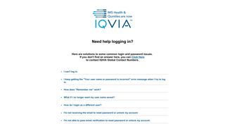 IQVIA™ Login & Password FAQs