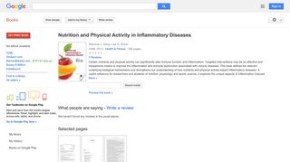 Nutrition and Physical Activity in Inflammatory Diseases