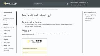 Quinyx User Manual and FAQs - Mobile - Download and log in