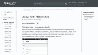 Quinyx User Manual and FAQs - Quinyx WFM Mobile v2.23