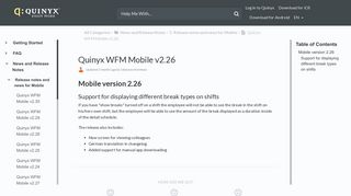 Quinyx User Manual and FAQs - Quinyx WFM Mobile v2.26