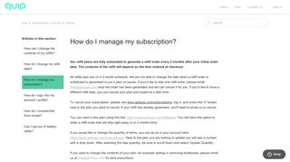 How do I manage my subscription? – quip