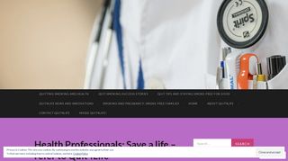 Health Professionals: Save a life – refer to Quit4Life | Quit4Life