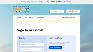 Colorado - Sign In or Enroll - Colorado QuitLine
