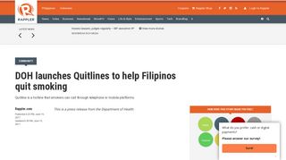 DOH launches Quitlines to help Filipinos quit smoking - Rappler