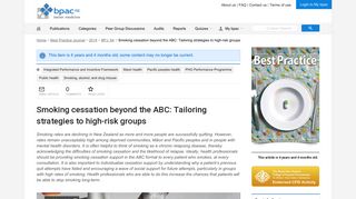 Smoking cessation beyond the ABC: Tailoring strategies to ... - bpac NZ