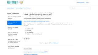 How do I close my account? – QuitNet Support