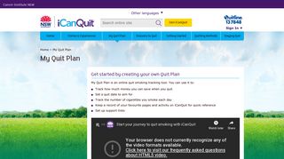 Track smoking and quitting online tool - My Quit Plan - iCanQuit
