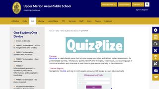 One Student One Device / Quizalize - Upper Merion Area School District