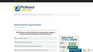 Network+ Pop Quiz: Egg and Chicken | Professor Messer IT ...