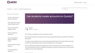 Can students create accounts on Quizizz? – Help Center