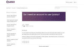 Do I need an account to use Quizizz? – Help Center