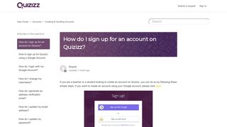 How do I sign up for an account on Quizizz? – Help Center