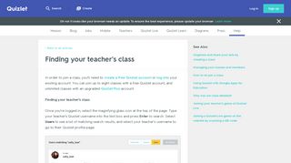 Finding your teacher's class | Quizlet