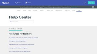 Resources for teachers | Quizlet