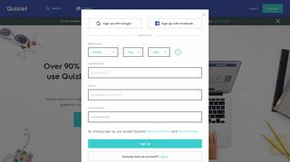 Sign up | Quizlet