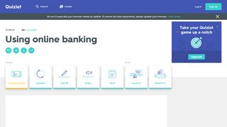 Using online banking Flashcards | Quizlet
