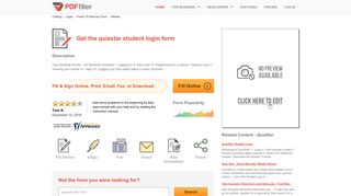 Quizstar Student Login - Fill Online, Printable, Fillable, Blank | PDFfiller