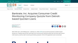Bankrate, Inc. Acquires Consumer Credit Monitoring Company Quizzle ...