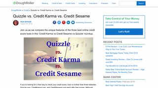 Credit Karma vs Credit Sesame vs Quizzle - A Side-by-Side Comparison
