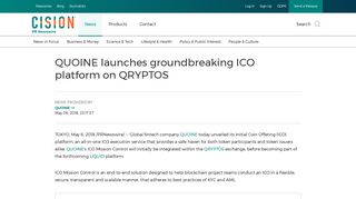 QUOINE launches groundbreaking ICO platform on QRYPTOS