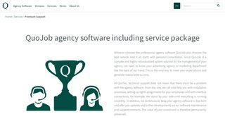 Premium Support – QuoJob. The Agency Software.
