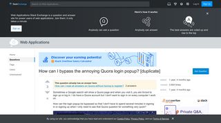 How can I bypass the annoying Quora login popup? - Web ...