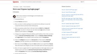 How to bypass isp login page - Quora