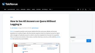 How to See All Answers on Quora Without Logging In - TekRevue