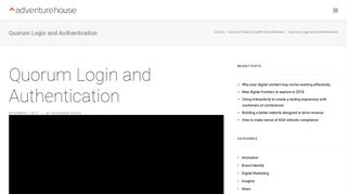 Quorum Login and Authentication | Adventure House NYC