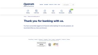 Thank you for logging in to online banking. | Quorum