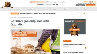 Get More Job Enquiries with Quotatis | constructaquote.com