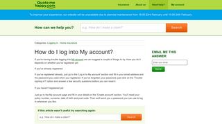 How do I log into My account? - Quotemehappy.com