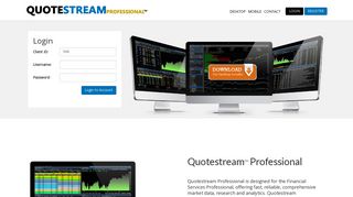 Quotestream Pro - Streaming Market Data - Desktop or Wireless