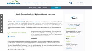 Quotit Corporation Joins National General Insurance | Business Wire