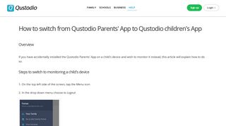 How to switch from Qustodio Parents' App to Qustodio children's App ...