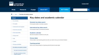 QUT - Key dates and academic calendar