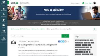 Solved: AD User login to QV Access Point without login for... - Qlik ...