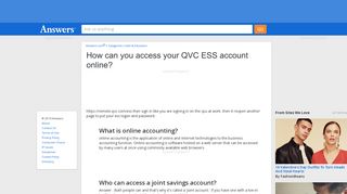 How can you access your QVC ESS account online - Answers.com