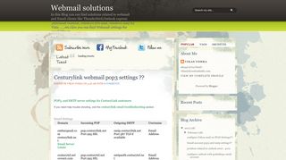 Centurylink webmail pop3 settings ?? ~ Webmail solutions