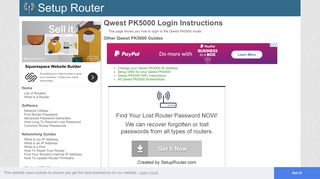 How to Login to the Qwest PK5000 - SetupRouter