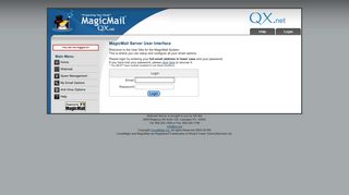 Magic Mail Server: Login Page - QX.Net Webmail