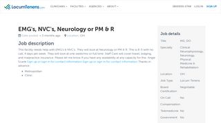EMG's, NVC's, Neurology or PM & R | LocumTenens.com